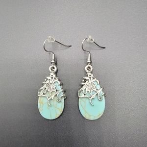 Beautiful Turquoise Teardrop Earrings